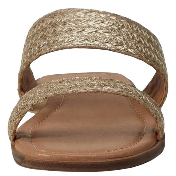 FARYL Carmen Gold Raffia Slides Size 6.5 New In Box - Picture 3 of 10
